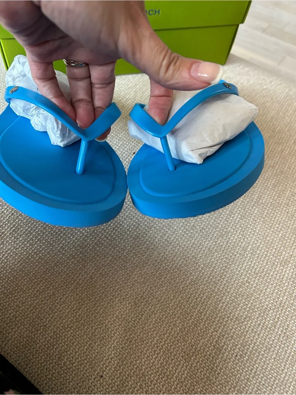 NWT TORY BURCH KIRA padded flip flops.